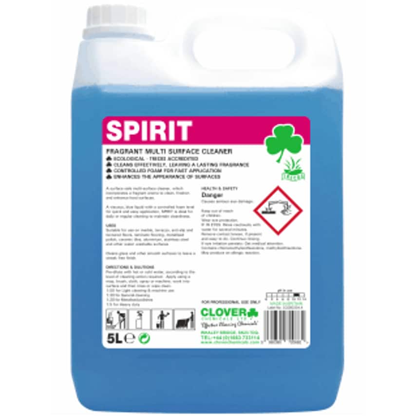Clover Chemicals Spirit (Multi-Surface Cleaner) (5L) Pack of 2