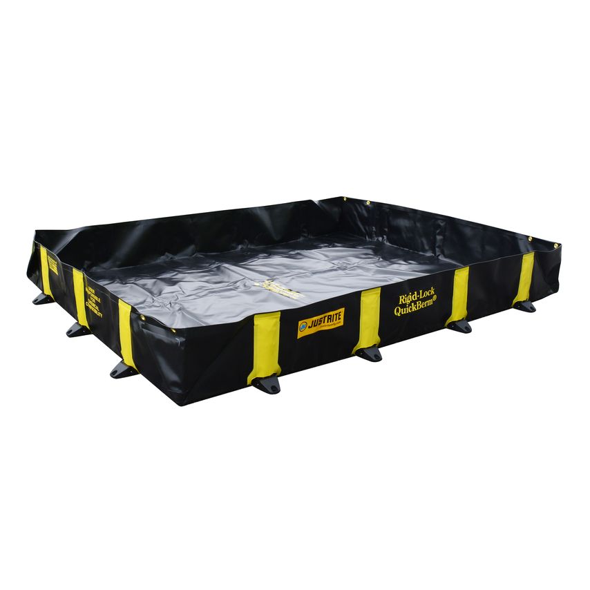 Justrite Rigid-lock Quickberm, Dims. 6'W x 8'L x 12"H, Cap. 355 Gals