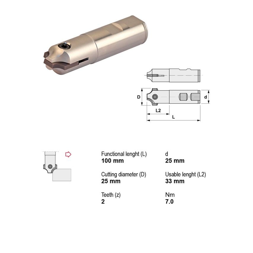 Milling Cutter Concave Radius 25 Hpkw 2504 Zoro UK