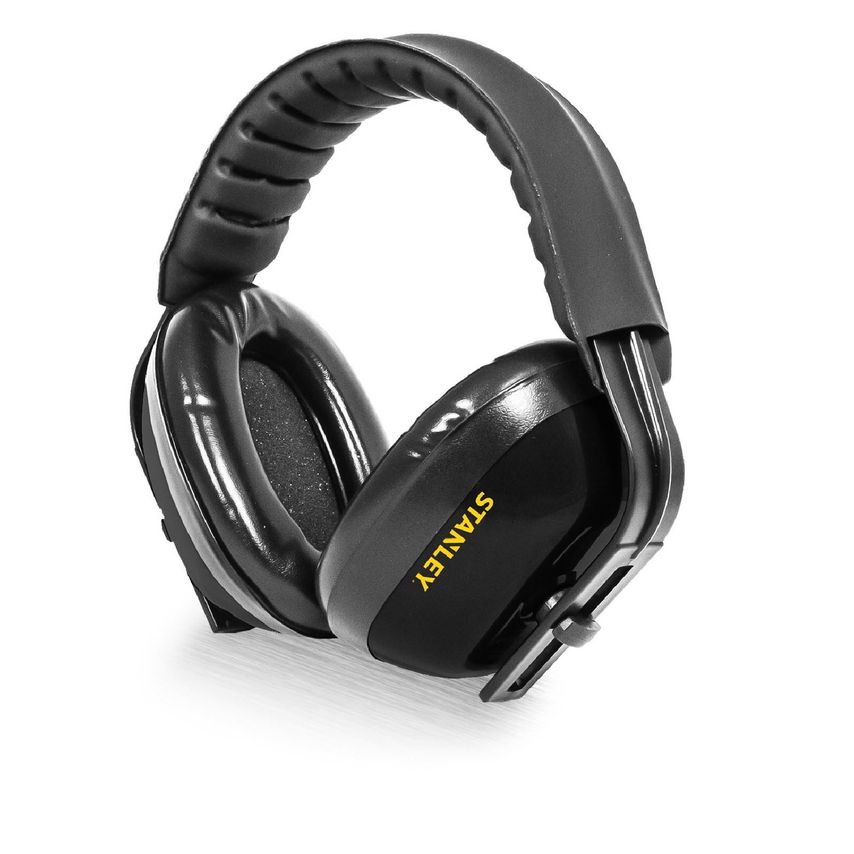 Stanley Fixed Headband Ear Defender PPE Black One Size