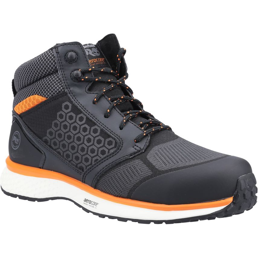 Timberland Pro Reaxion Mid Hiker Safety Footwear Black/Orange Size 10.5