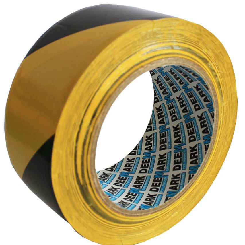 Deemark Hazard Marking Floor Tape - Black/Yellow - 100mm x 33m - Case of 12