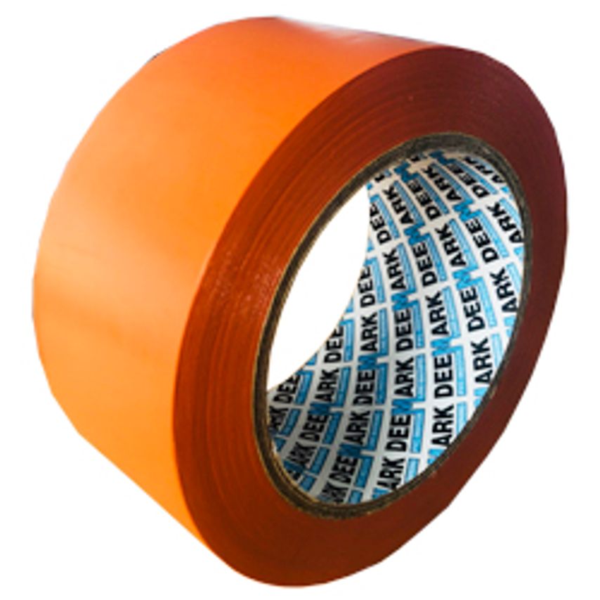 Deemark Brand PVC Floor Line Marking Tape - Orange - 100mm x 33m - Case of 12