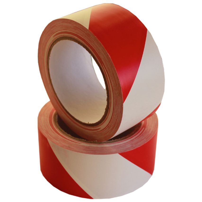 Directa UK Economy Hazard Tape - Red/White - 50mm x 33m - Case of 24