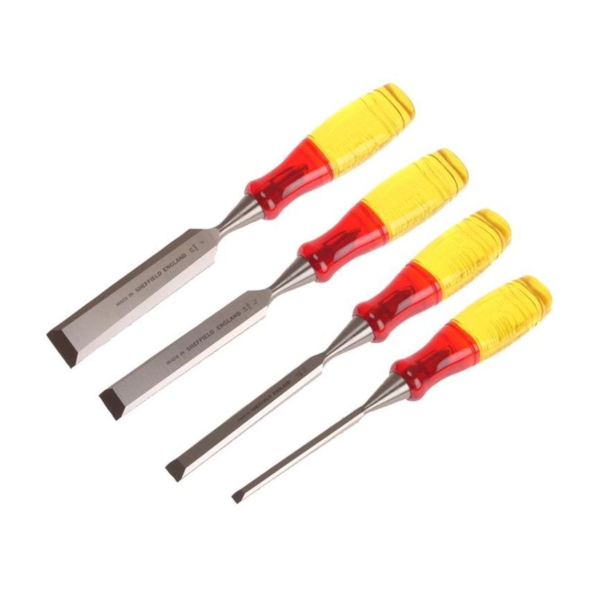 Irwin M373 Bevel Edge Chisel Splitproof Handle Set, 4 Piece MAR373S4N