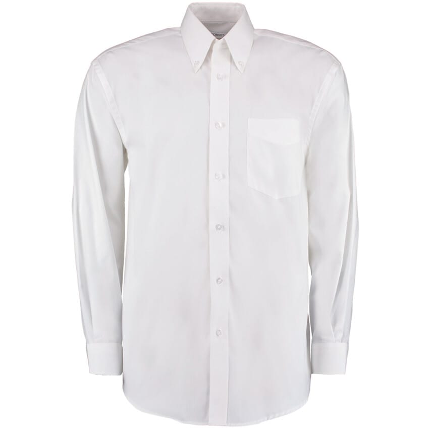 Kustom Kit KK105 Mens 19in Long Sleeve White Oxford Shirt