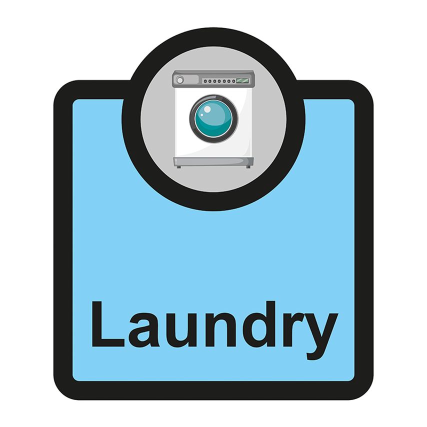 Spectrum Industrial Laundry Sign, Self Adhesive Foamex (266mm x 310mm)