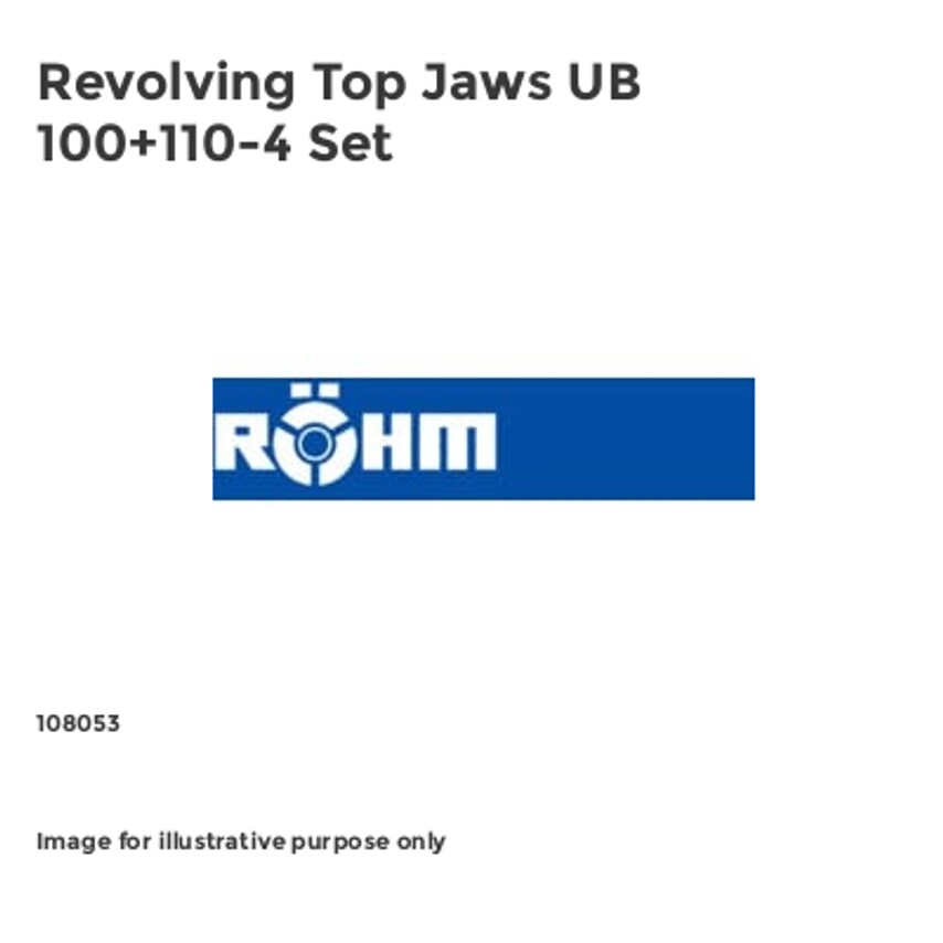 Rohm Revolving Top Jaws UB 100+110-4 Set