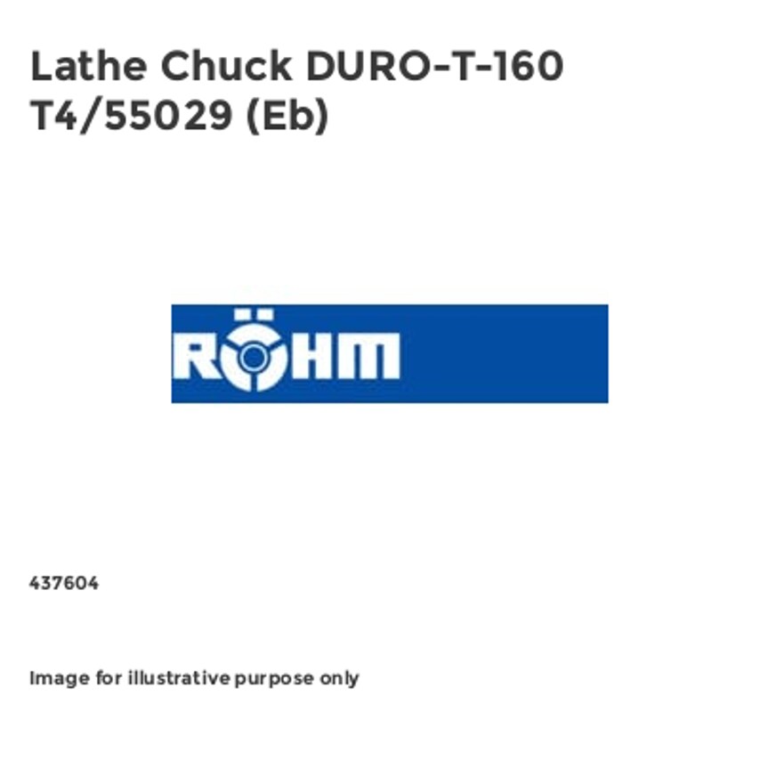Rohm Lathe Chuck DURO-T-160 T4/55029 (Eb)