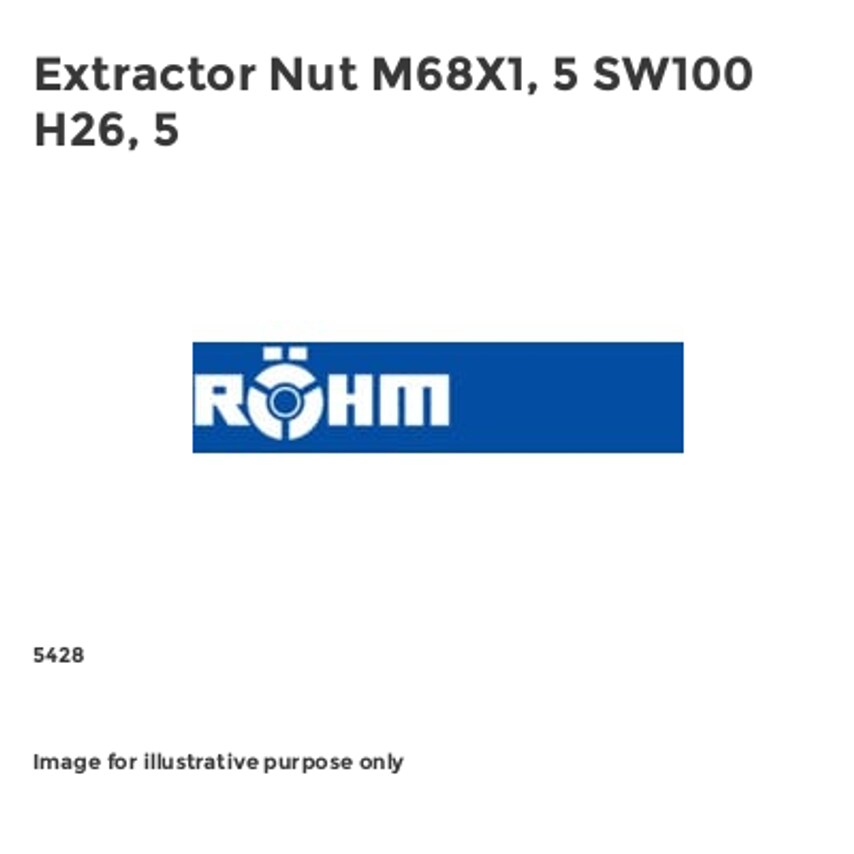 Rohm Extractor Nut M68X1, 5 SW100 H26, 5