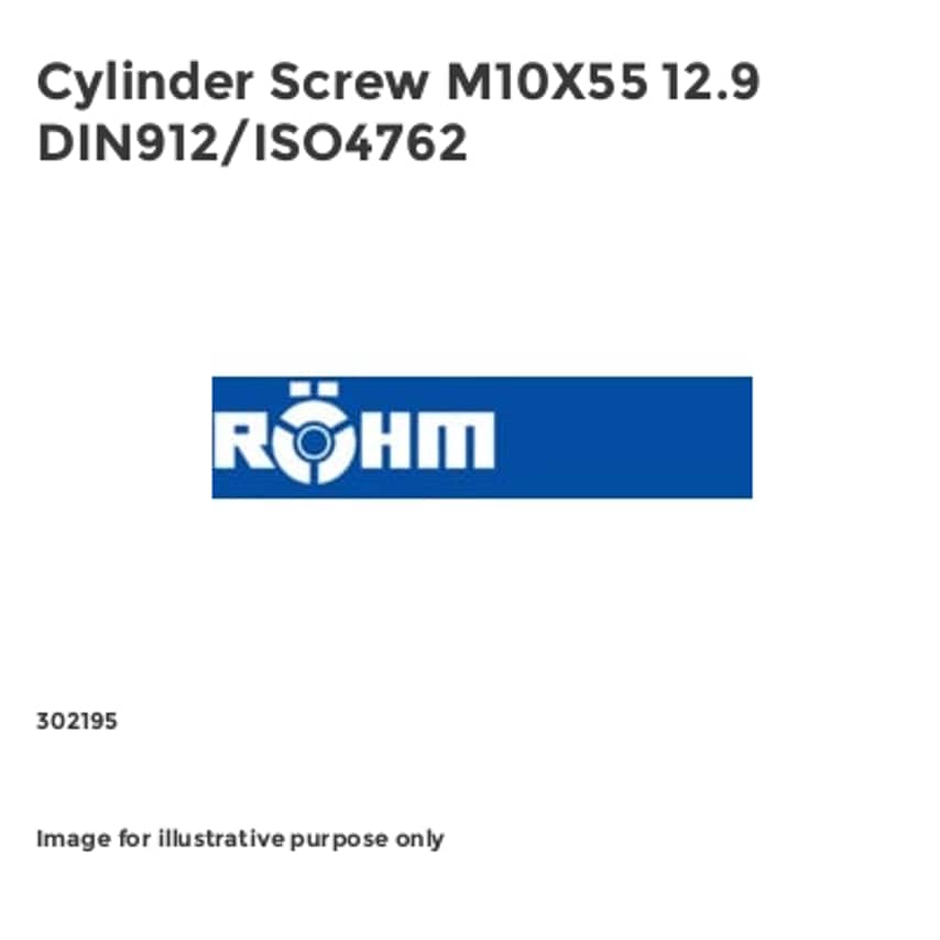 Rohm Cylinder Screw M10X55 12.9 DIN912/ISO4762