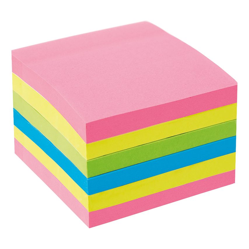 5 Star Extra Sticky Re-Move NOTE76X76NEONPK6