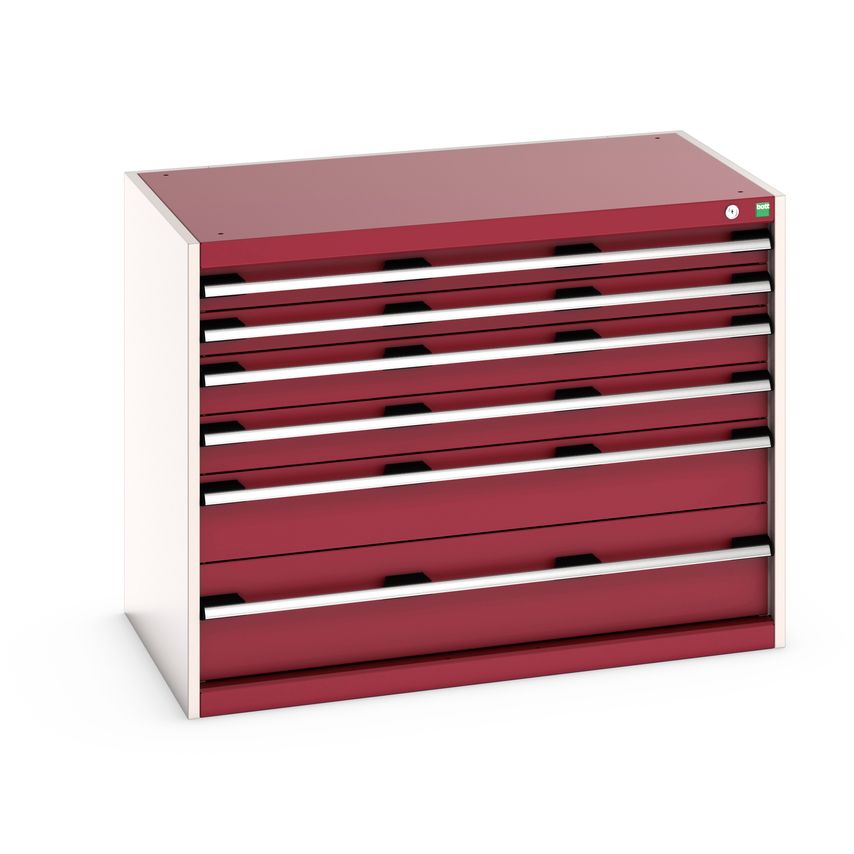 cubio Drawer Cabinet with 6 Drawers (200KG) Wxdxh: 1050 x 650 x 800mm. RAL 7035/