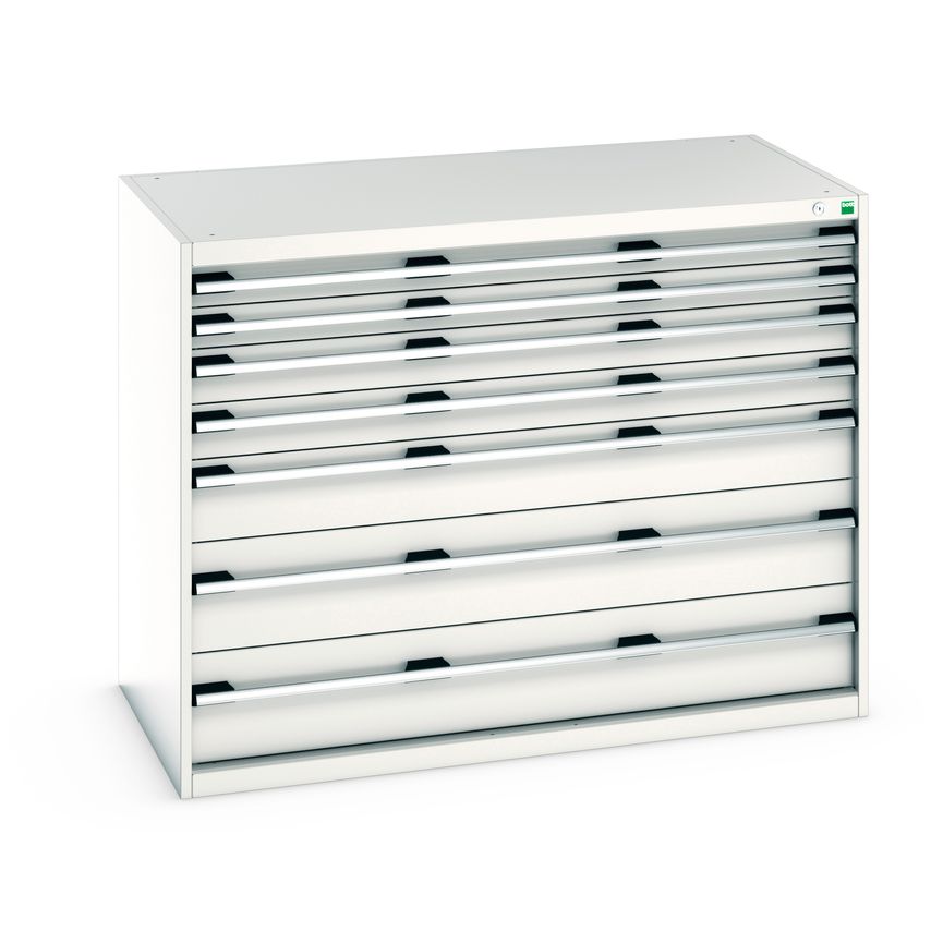 cubio Drawer Cabinet with 7 Drawers (200KG) Wxdxh: 1300 x 750 x 1000mm. RAL 7035