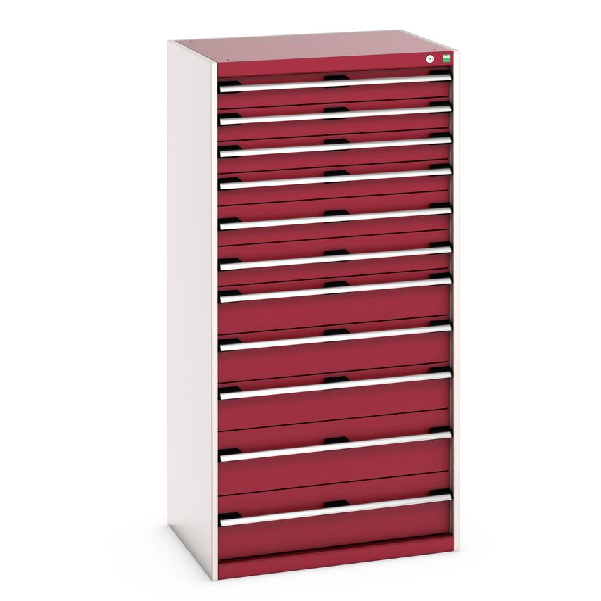 cubio Drawer Cabinet with 11 Drawers (200KG) Wxdxh: 800 x 650 x 1600mm. RAL 7035