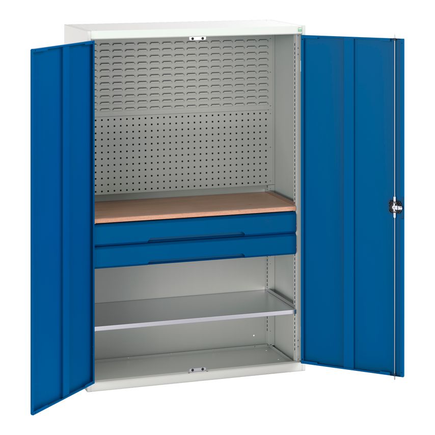 verso verso kitted cupboard with 1 shelf, 2 drw, backpnls, worktop. WxDxH: 1300x