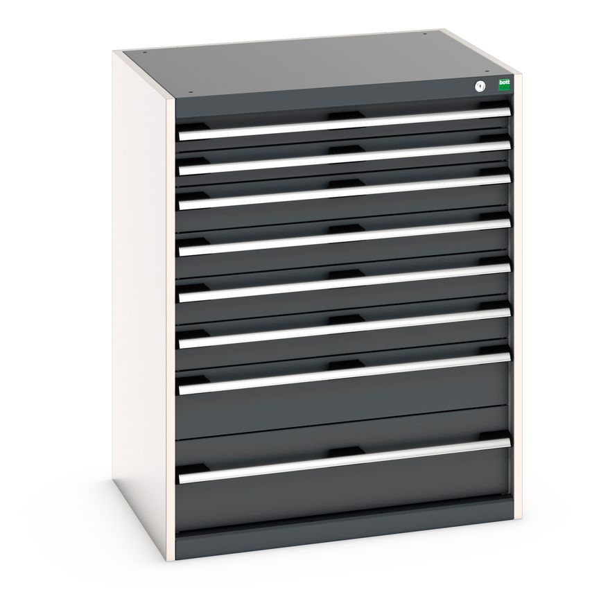 cubio Drawer Cabinet with 8 Drawers (200KG) Wxdxh: 800 x 650 x 1000mm. RAL 7035/