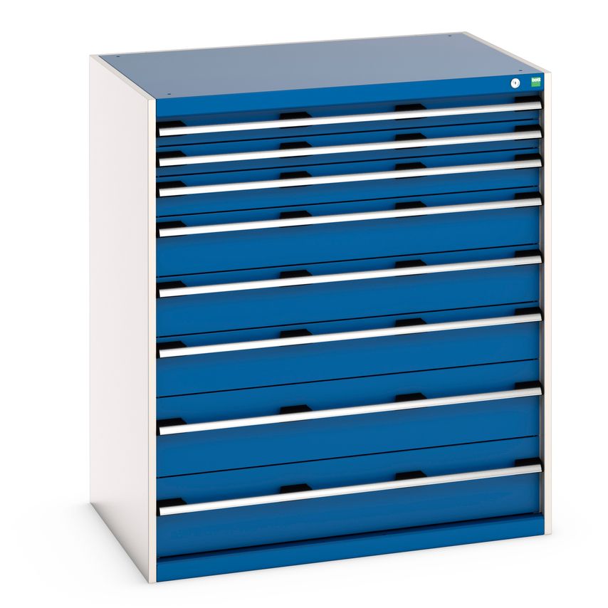 cubio Drawer Cabinet with 8 Drawers (200KG) Wxdxh: 1050 x 750 x 1200mm. RAL 7035