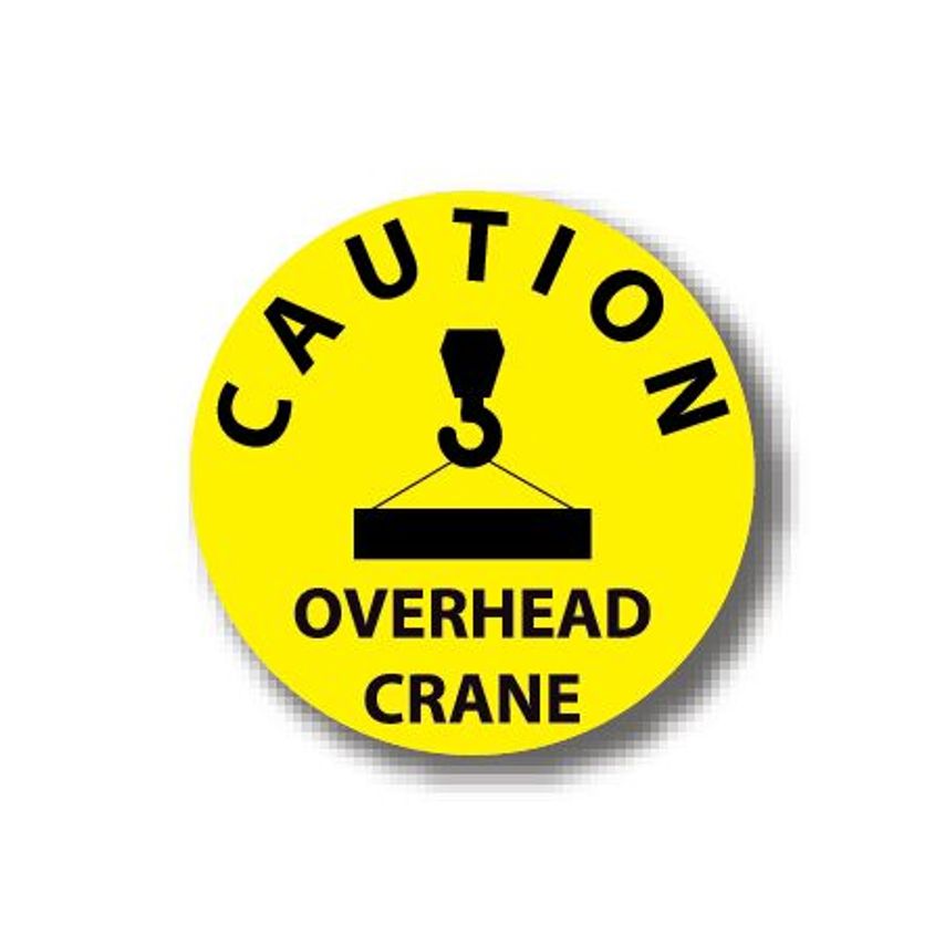 Ergomat Durastripe Circle Sign - Caution Overhead Crane 61.0cm