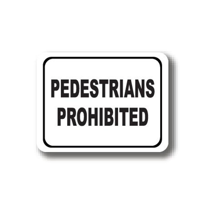 Ergomat Durastripe Rectangle Sign - Pedestrians Prohibited 30.5 x 23