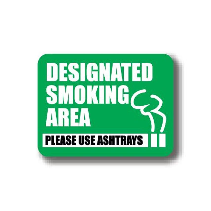 Ergomat Durastripe Rectangle Sign - Designated Smoking Area 30.5 x 23