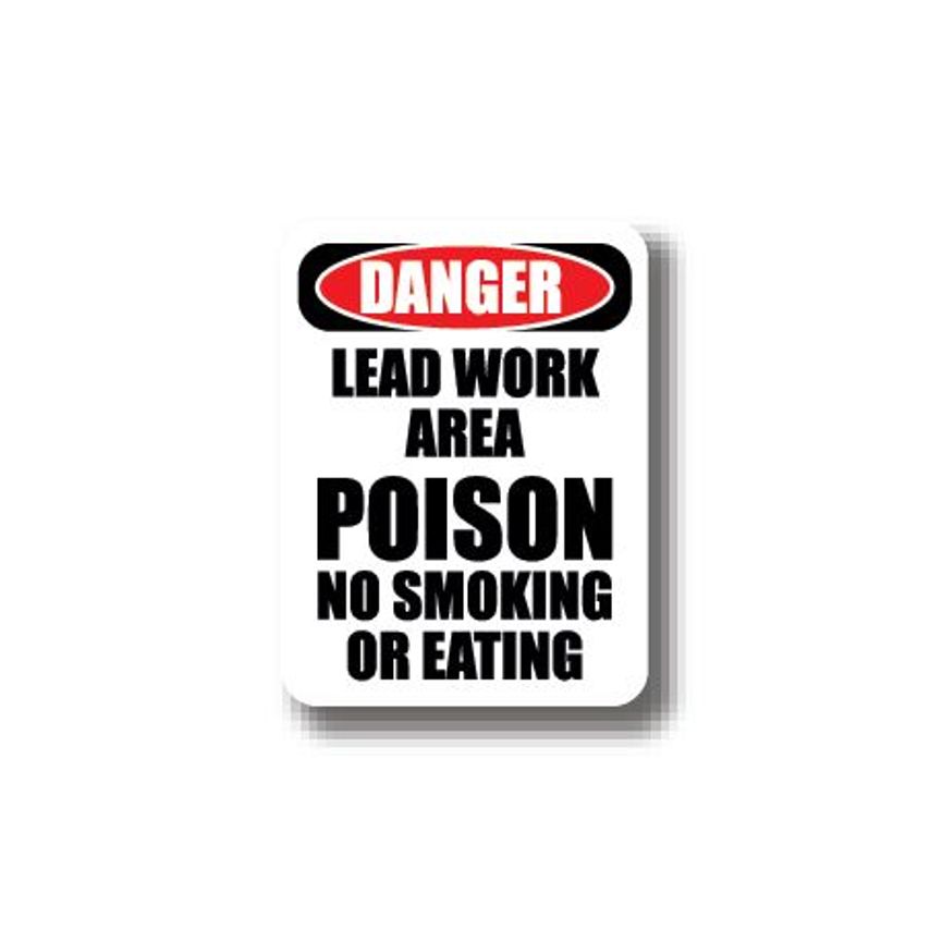 Ergomat Durastripe Rectangle Sign - Danger Lead Work Area 30.5 x 23