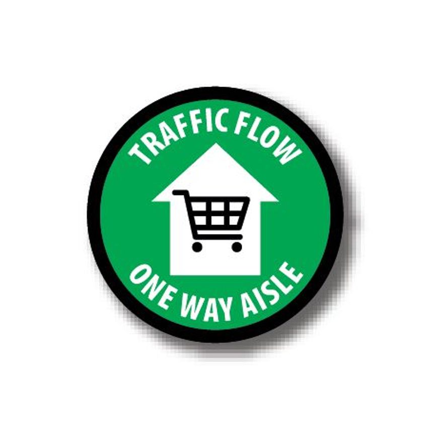 Ergomat Durastripe Circle Sign - Traffic Flow One Way Aisle 30.5cm
