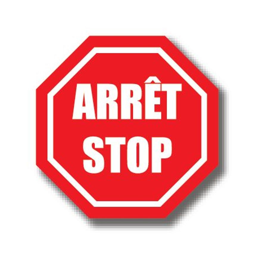 Ergomat Durastripe Octagone Sign - Stop/Arret 30.5cm