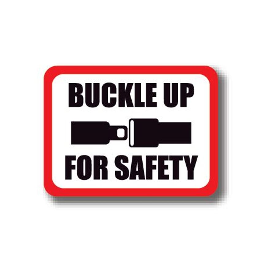 Ergomat Durastripe Rectangle Sign - Buckle Up For Safety 76 x 53