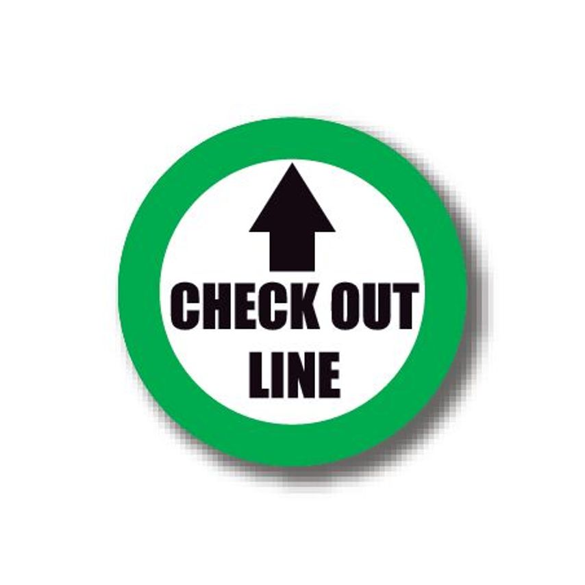 Ergomat Durastripe Circle Sign - Check Out Line 51.0cm