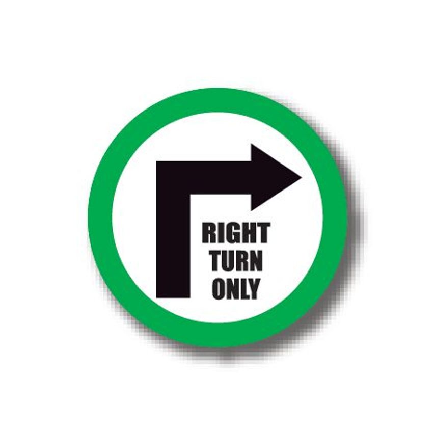 Ergomat Durastripe Circle Sign - Right Turn Only 76.0cm