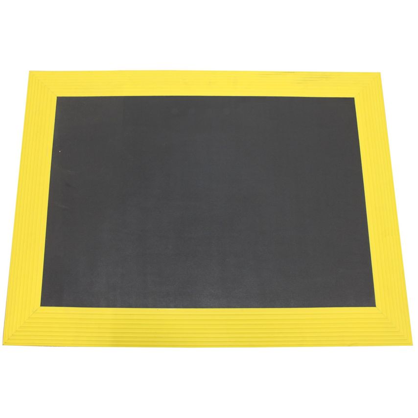 Ergomat XL Bubble Down + 9 cm yellow bevels Mat 90W x 390L Charcoal Grey with Ye