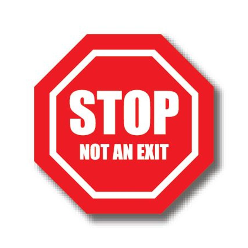 Ergomat Durastripe Octagone Sign - Stop Not An Exit 20cm