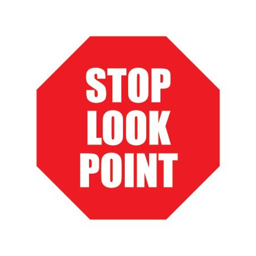 Ergomat Durastripe Octagone Sign - Stop Look Point 20cm