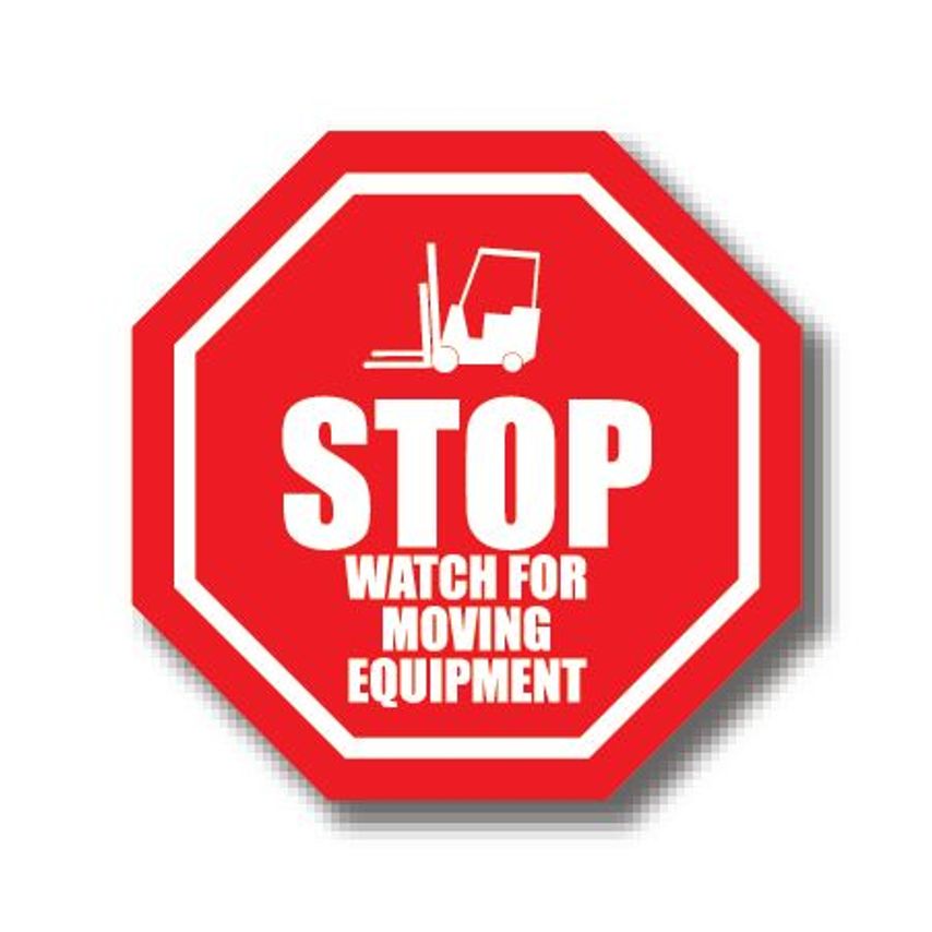 Ergomat Durastripe Octagone Sign - Stop Watch for Moving Equipment 20cm