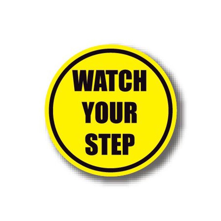 Ergomat Durastripe Circle Sign - Watch Your Step 30.5cm