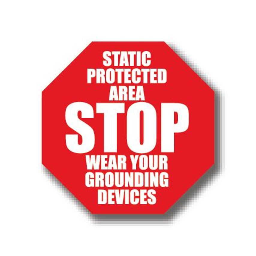 Ergomat Durastripe Octagone Sign-Stop Static Protected Area-Wear Your Grounding