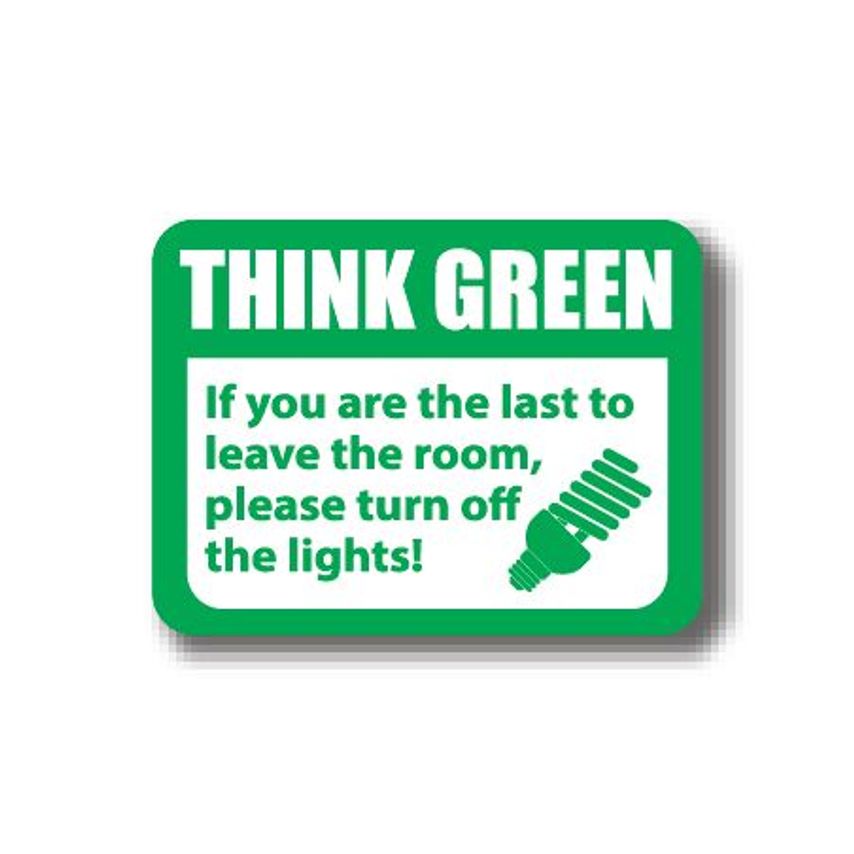 Ergomat Durastripe Rectangle Sign - Think Green If You Are The Last To Leave The