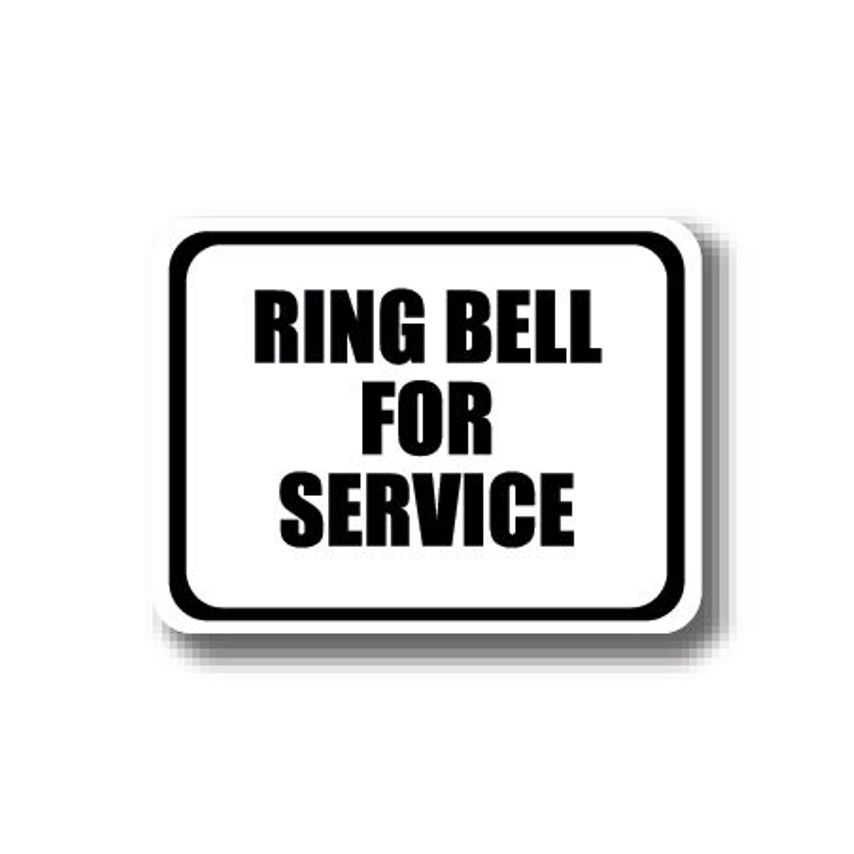 Ergomat Durastripe Rectangle Sign - Ring Bell For Service 91.5 x 68.5
