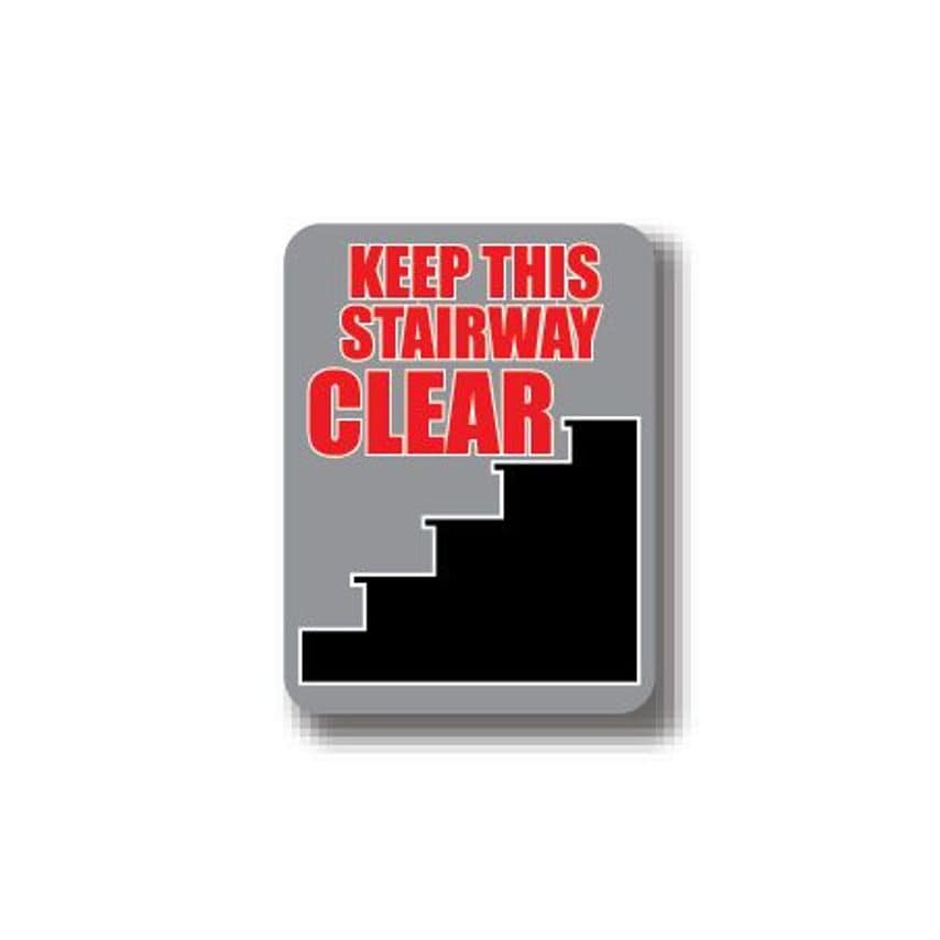 Ergomat Durastripe Rectangle Sign - Keep This Stairway CLEAR 91.5 x 68.5