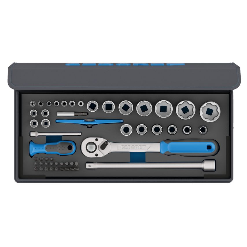 Gedore Socket set 1/4"+1/2" 52 pcs