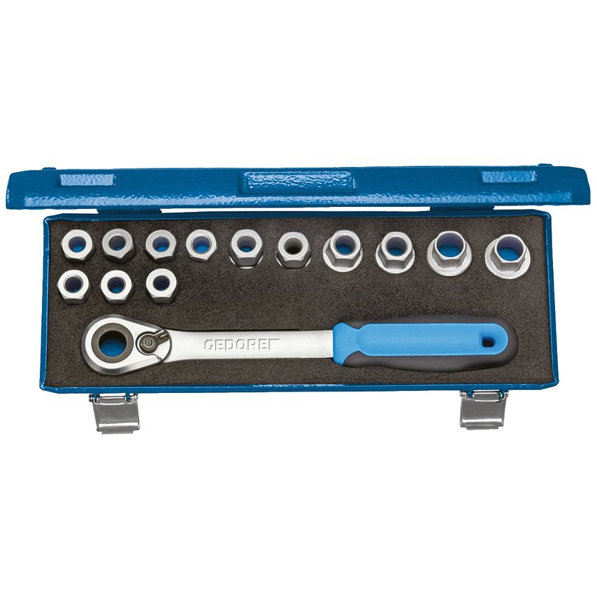 Gedore Socket set 1/2" 14 pcs 10-24 mm