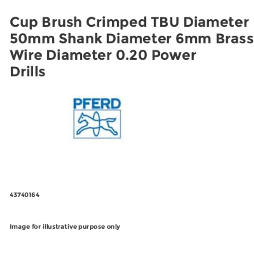 Pferd Cup Brush Crimped TBU Diameter 50mm Shank Diameter 6mm Brass Wire Diameter