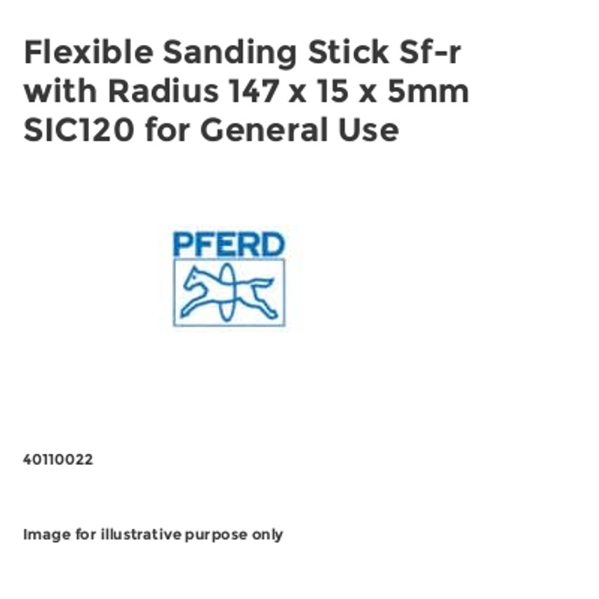Pferd Flexible Sanding Stick Sf-r with Radius 147 x 15 x 5mm SIC120 - you get 10