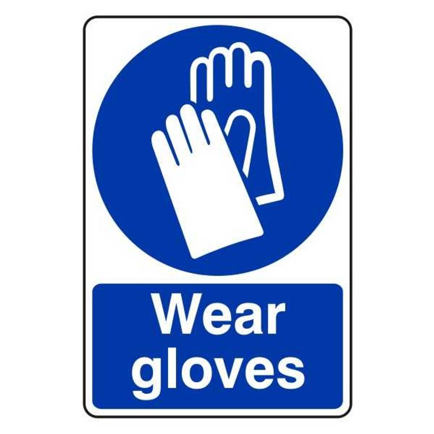 Lasting Impressions Wear Gloves Sign Label - 0611-SAV