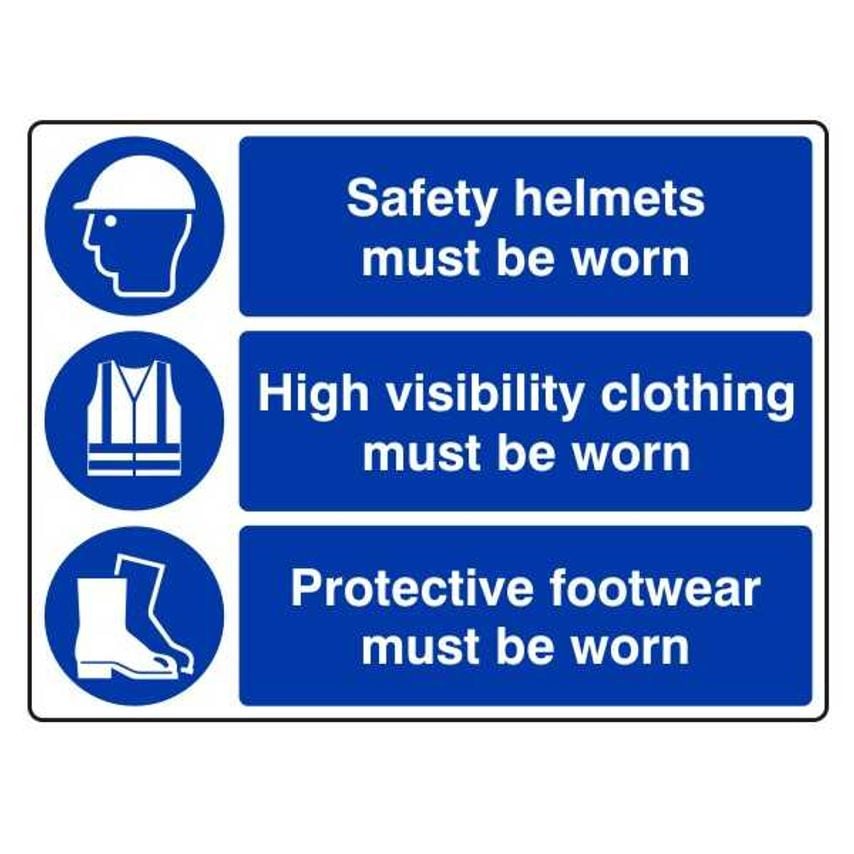Lasting Impressions (Multi) - Safety Helmets/Hi-Vis/Protective Footwear Sign Lab