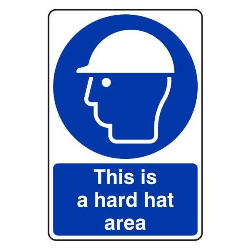 Lasting Impressions This is A Hard Hat Area Sign Label