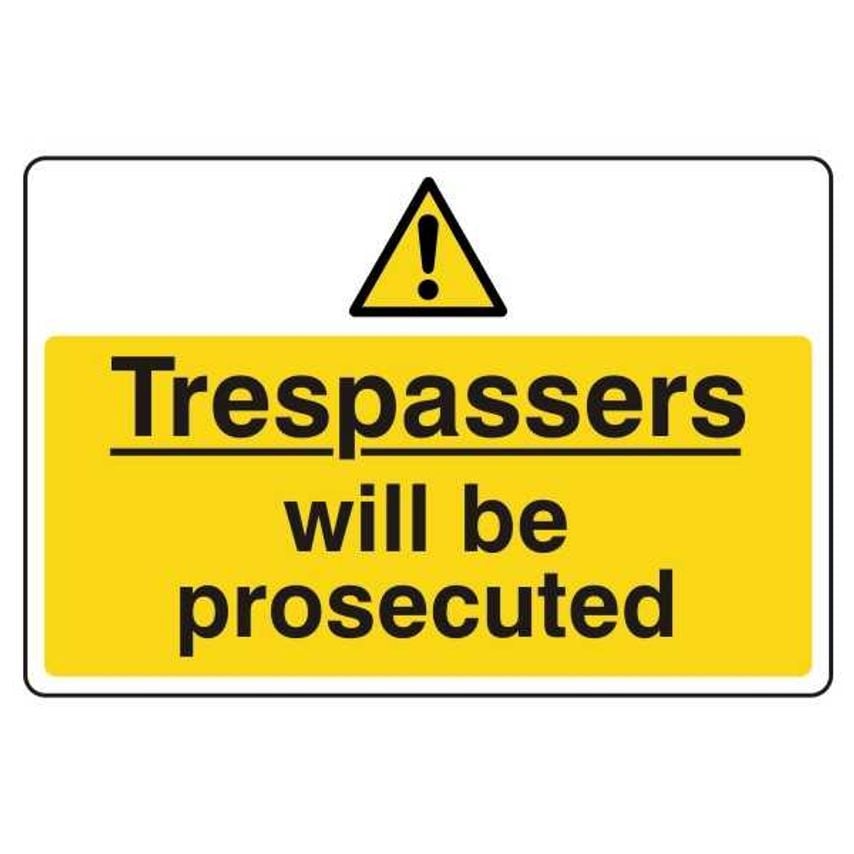 Lasting Impressions Trespassers Will Be Prosecuted Sign Label
