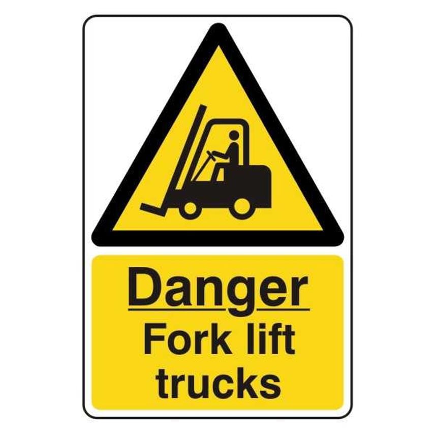 Lasting Impressions Danger - Fork Lift Trucks Sign Label