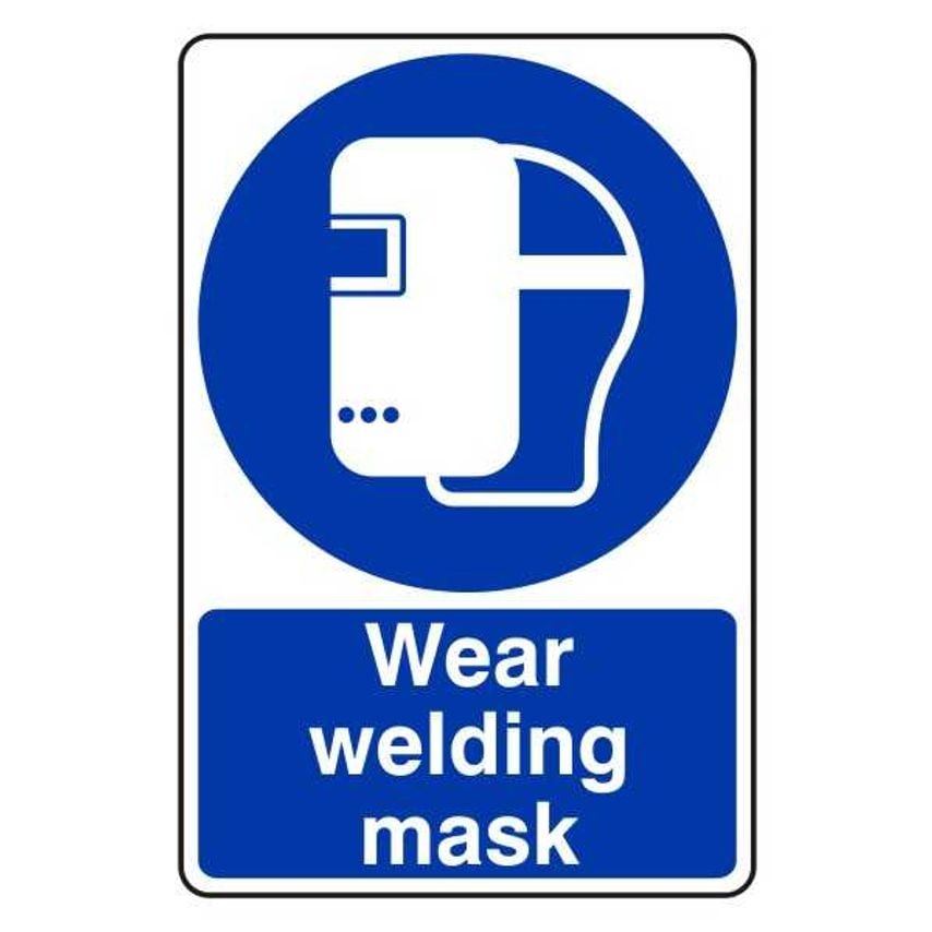 Lasting Impressions Wear Welding Mask Sign Label